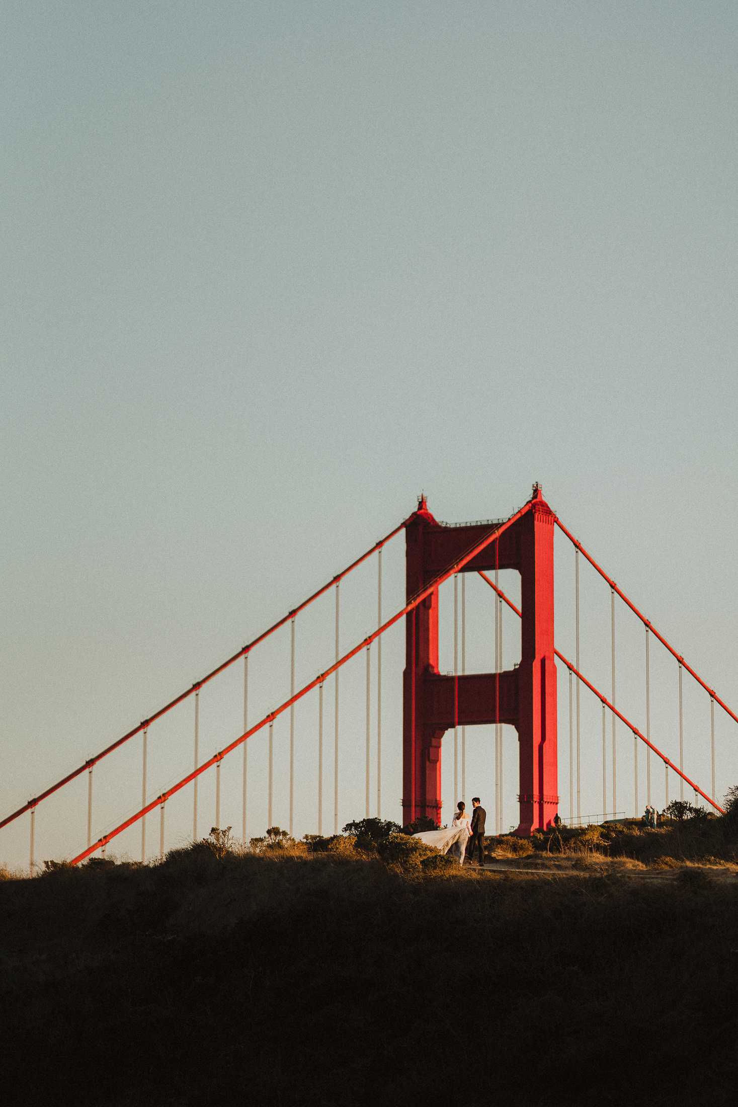 San Francisco Golden Gate Bridge sunset honeymoon/engagement photoshoot 샌프란시스코 금문교 골든 게이트 브릿지 커플 허니문 스냅