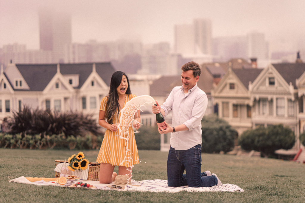 San Francisco Picnic｜Alamo Square Park｜Caroline + Adam SF Bay Area